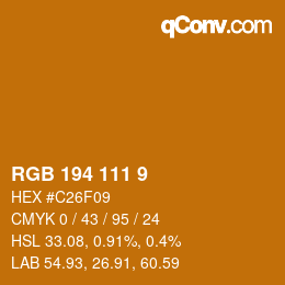 カラーコード: RGB 194 111 9 | qconv.com