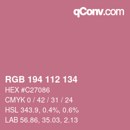 Código de color: RGB 194 112 134 | qconv.com