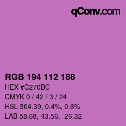 Código de color: RGB 194 112 188 | qconv.com