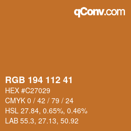 カラーコード: RGB 194 112 41 | qconv.com