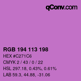Color code: RGB 194 113 198 | qconv.com