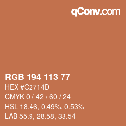 Color code: RGB 194 113 77 | qconv.com