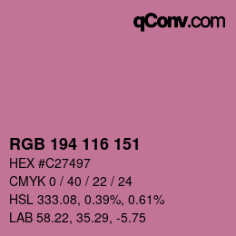 Color code: RGB 194 116 151 | qconv.com