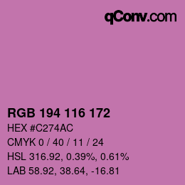 Color code: RGB 194 116 172 | qconv.com