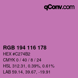 Color code: RGB 194 116 178 | qconv.com