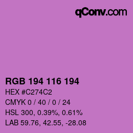 Color code: RGB 194 116 194 | qconv.com