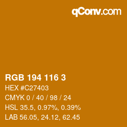 Color code: RGB 194 116 3 | qconv.com