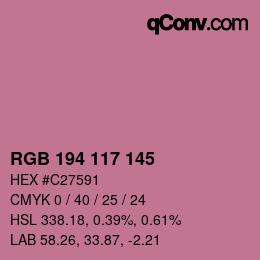 カラーコード: RGB 194 117 145 | qconv.com