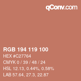 カラーコード: RGB 194 119 100 | qconv.com