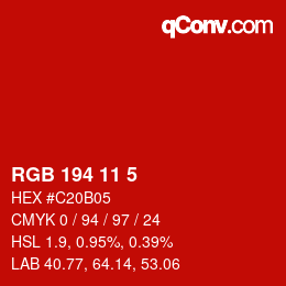 颜色代码: RGB 194 11 5 | qconv.com
