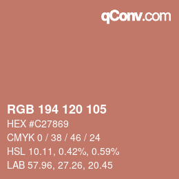 Color code: RGB 194 120 105 | qconv.com