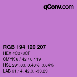 颜色代码: RGB 194 120 207 | qconv.com