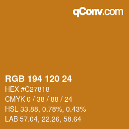 カラーコード: RGB 194 120 24 | qconv.com