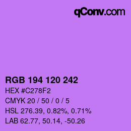 Color code: RGB 194 120 242 | qconv.com
