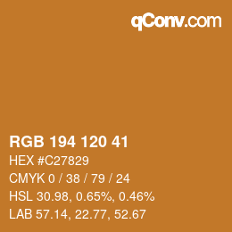 颜色代码: RGB 194 120 41 | qconv.com