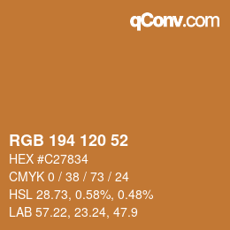 Color code: RGB 194 120 52 | qconv.com
