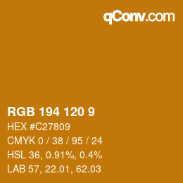 カラーコード: RGB 194 120 9 | qconv.com