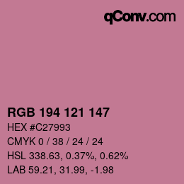 Color code: RGB 194 121 147 | qconv.com