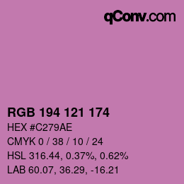 カラーコード: RGB 194 121 174 | qconv.com