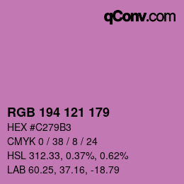 カラーコード: RGB 194 121 179 | qconv.com