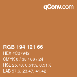 颜色代码: RGB 194 121 66 | qconv.com