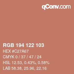 颜色代码: RGB 194 122 103 | qconv.com