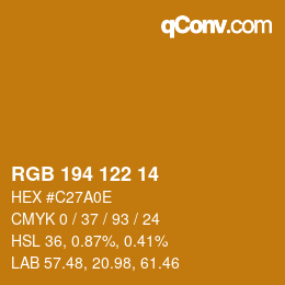 Color code: RGB 194 122 14 | qconv.com