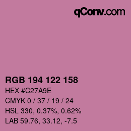 颜色代码: RGB 194 122 158 | qconv.com