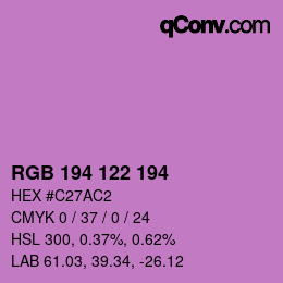 Color code: RGB 194 122 194 | qconv.com