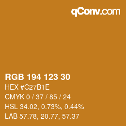 カラーコード: RGB 194 123 30 | qconv.com