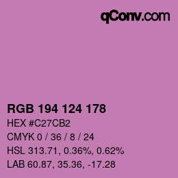 Color code: RGB 194 124 178 | qconv.com