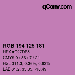 Color code: RGB 194 125 181 | qconv.com