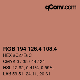 カラーコード: RGB 194 126.4 108.4 | qconv.com