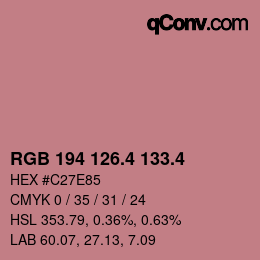 カラーコード: RGB 194 126.4 133.4 | qconv.com