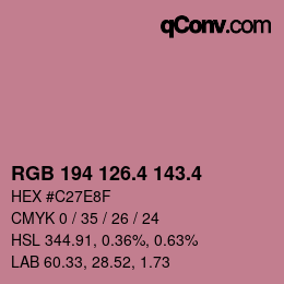 カラーコード: RGB 194 126.4 143.4 | qconv.com