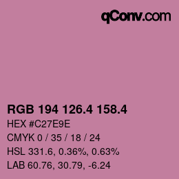 カラーコード: RGB 194 126.4 158.4 | qconv.com