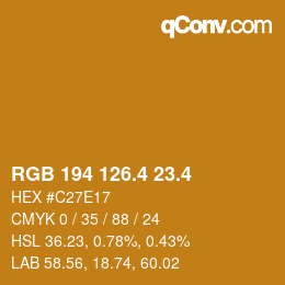 カラーコード: RGB 194 126.4 23.4 | qconv.com