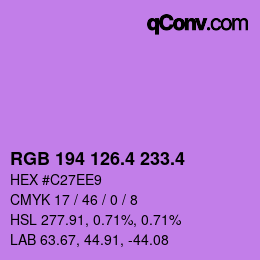 カラーコード: RGB 194 126.4 233.4 | qconv.com