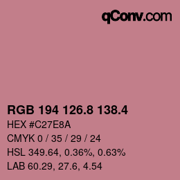 カラーコード: RGB 194 126.8 138.4 | qconv.com