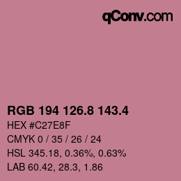 カラーコード: RGB 194 126.8 143.4 | qconv.com