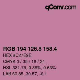 カラーコード: RGB 194 126.8 158.4 | qconv.com