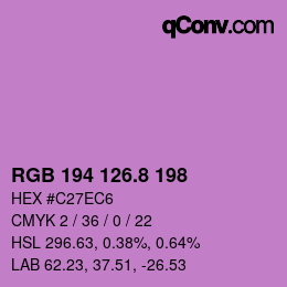 カラーコード: RGB 194 126.8 198 | qconv.com