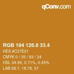 カラーコード: RGB 194 126.8 33.4 | qconv.com