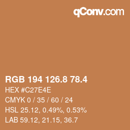 カラーコード: RGB 194 126.8 78.4 | qconv.com