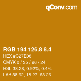 カラーコード: RGB 194 126.8 8.4 | qconv.com