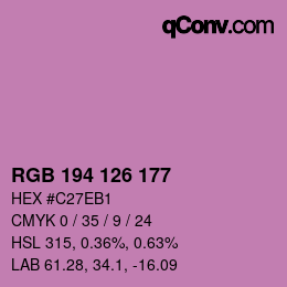 颜色代码: RGB 194 126 177 | qconv.com