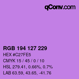 Color code: RGB 194 127 229 | qconv.com