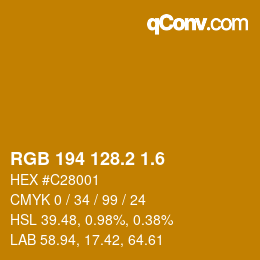 カラーコード: RGB 194 128.2 1.6 | qconv.com