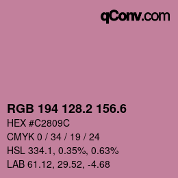 カラーコード: RGB 194 128.2 156.6 | qconv.com