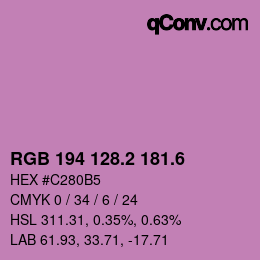 カラーコード: RGB 194 128.2 181.6 | qconv.com